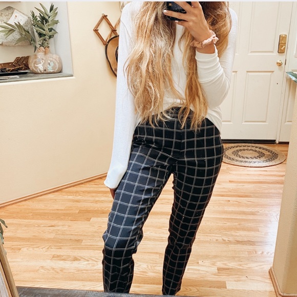 grid pants h&m